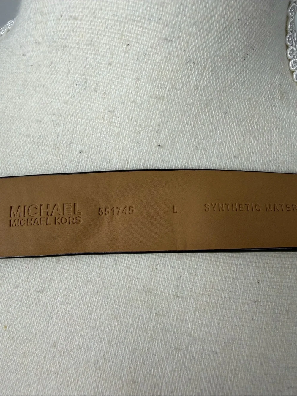 Michael Kors brown Monogram Belt with Gold tone & tortoise shell Buckle sz L